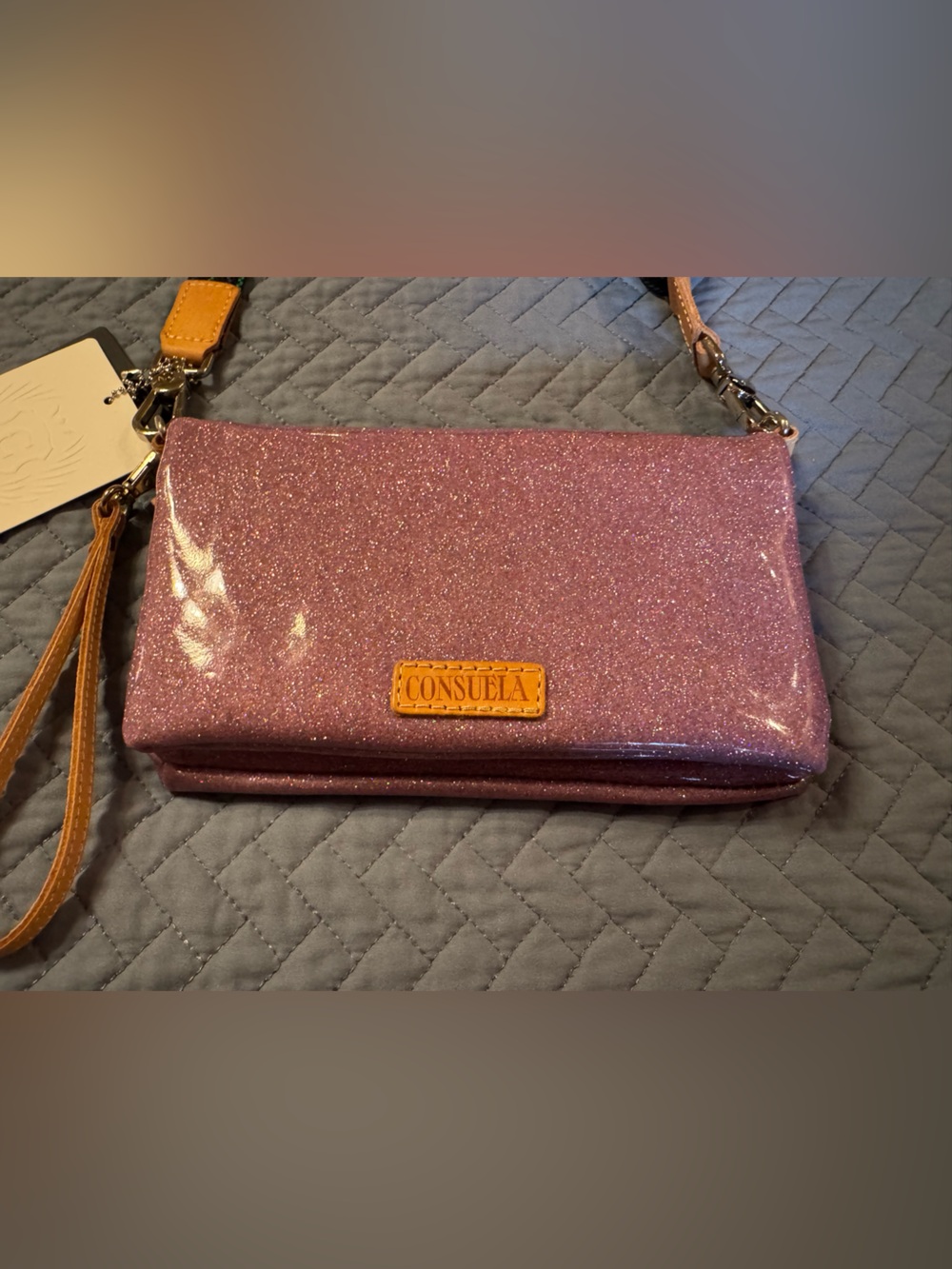 NWT Consuela Lyndz Uptown Crossbody Bag - Purple Glitter - Picture 2 of 9